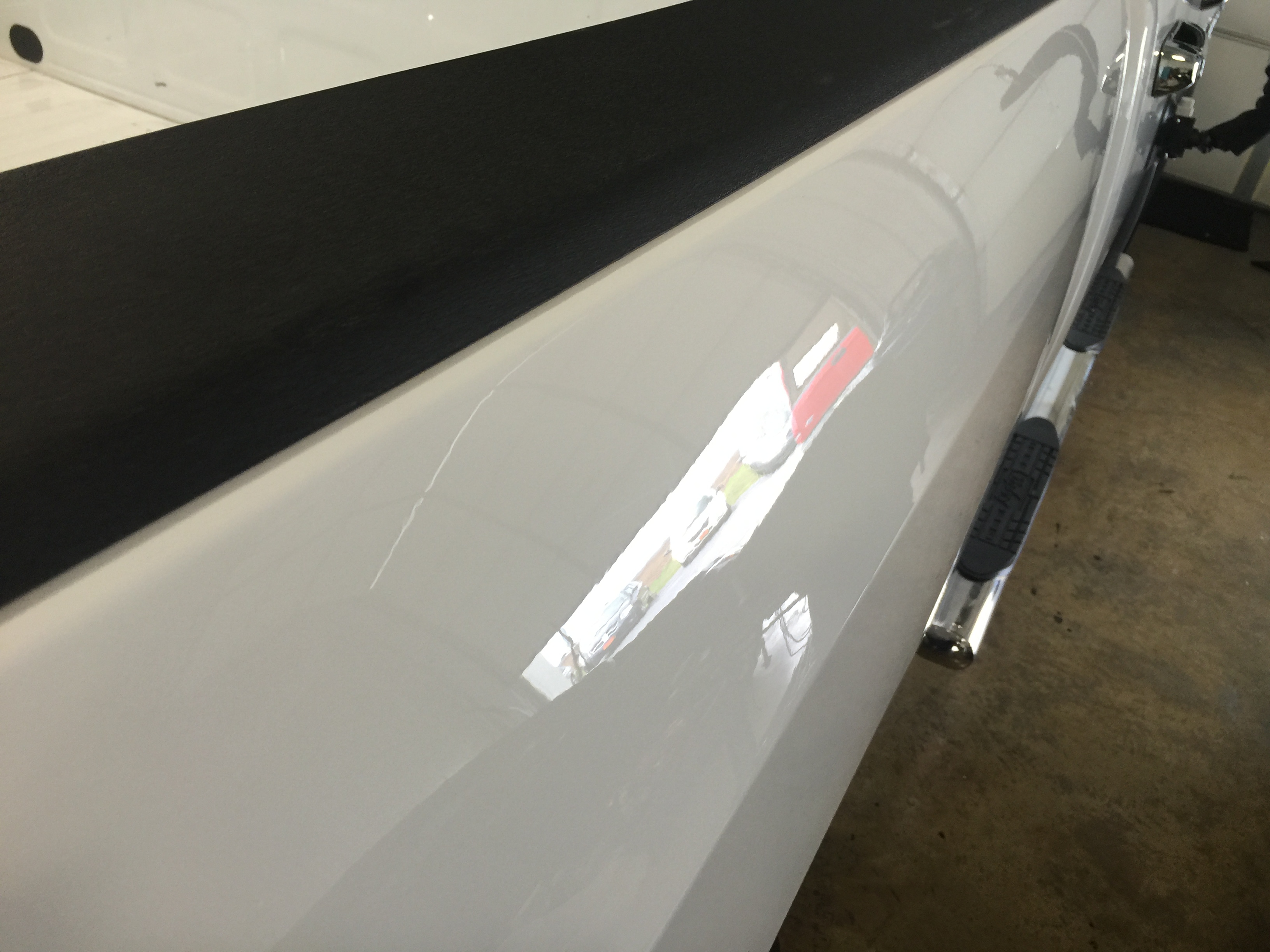 2013 Dodge Ram Dent in Bed side of Vehicle, Removed with Mobile Dent Removal Springfield IL, http://217dent.com