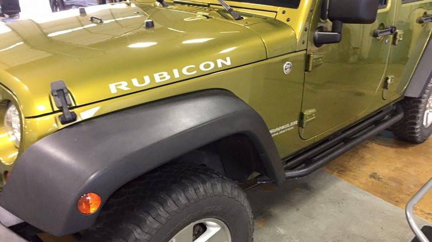 2007 Jeep Wrangler Rubicon Cowl Dent. Work was done by Michael Bocek from 217dent.com. Go to http://217dent.com an estimate, or for more information about paintless dent removal.