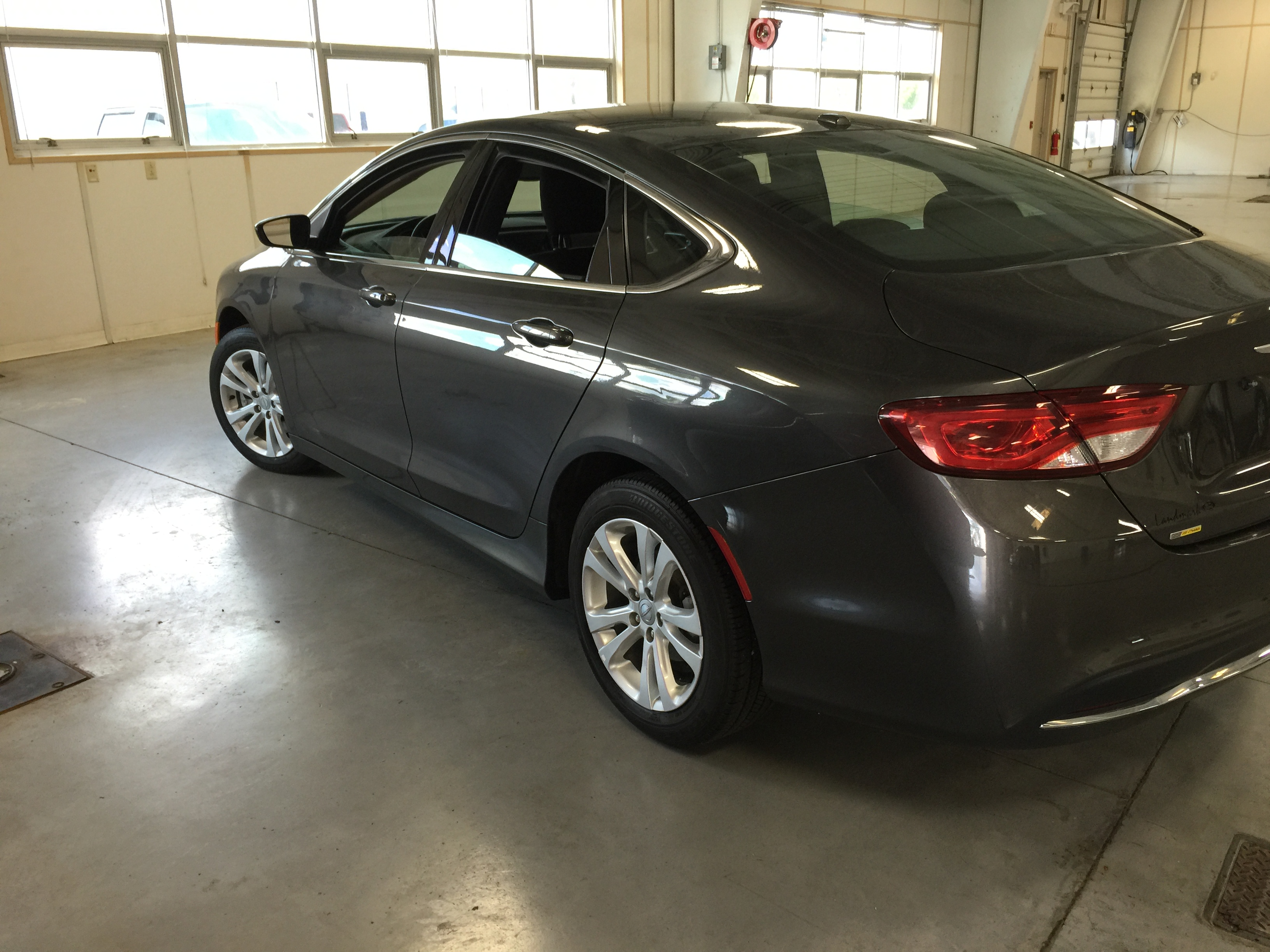 2015 Chrysler 200 Gray Metallic | Dent Removal On Passenger Side Rear Door. Work was done by Michael Bocek from 217dent.com. Go to http://217dent.com an estimate, or for more information about paintless dent removal