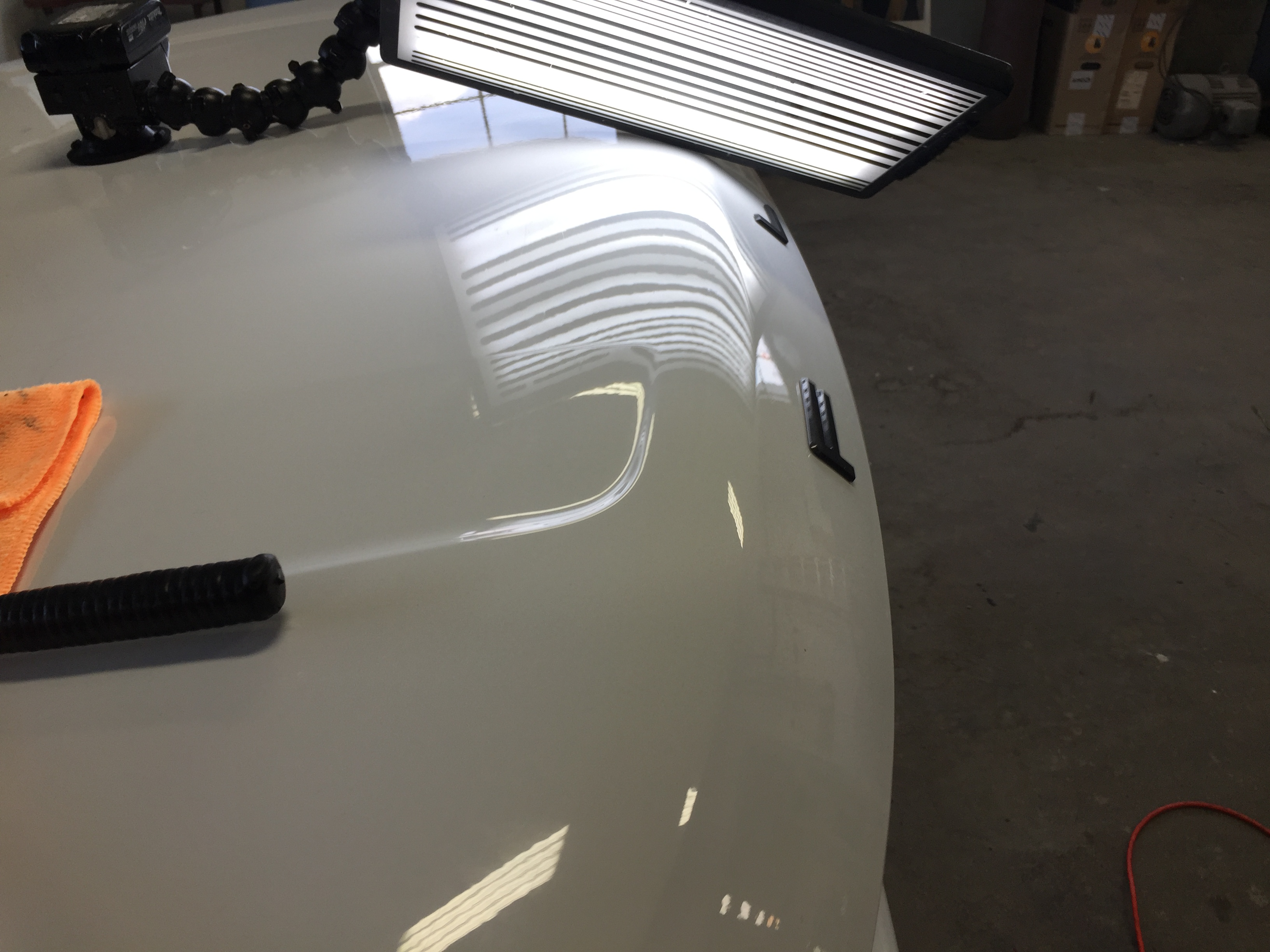 2015 Ford Flex, Paintless Dent Removal, Hood Damage, Springfield, IL. http://217dent.com