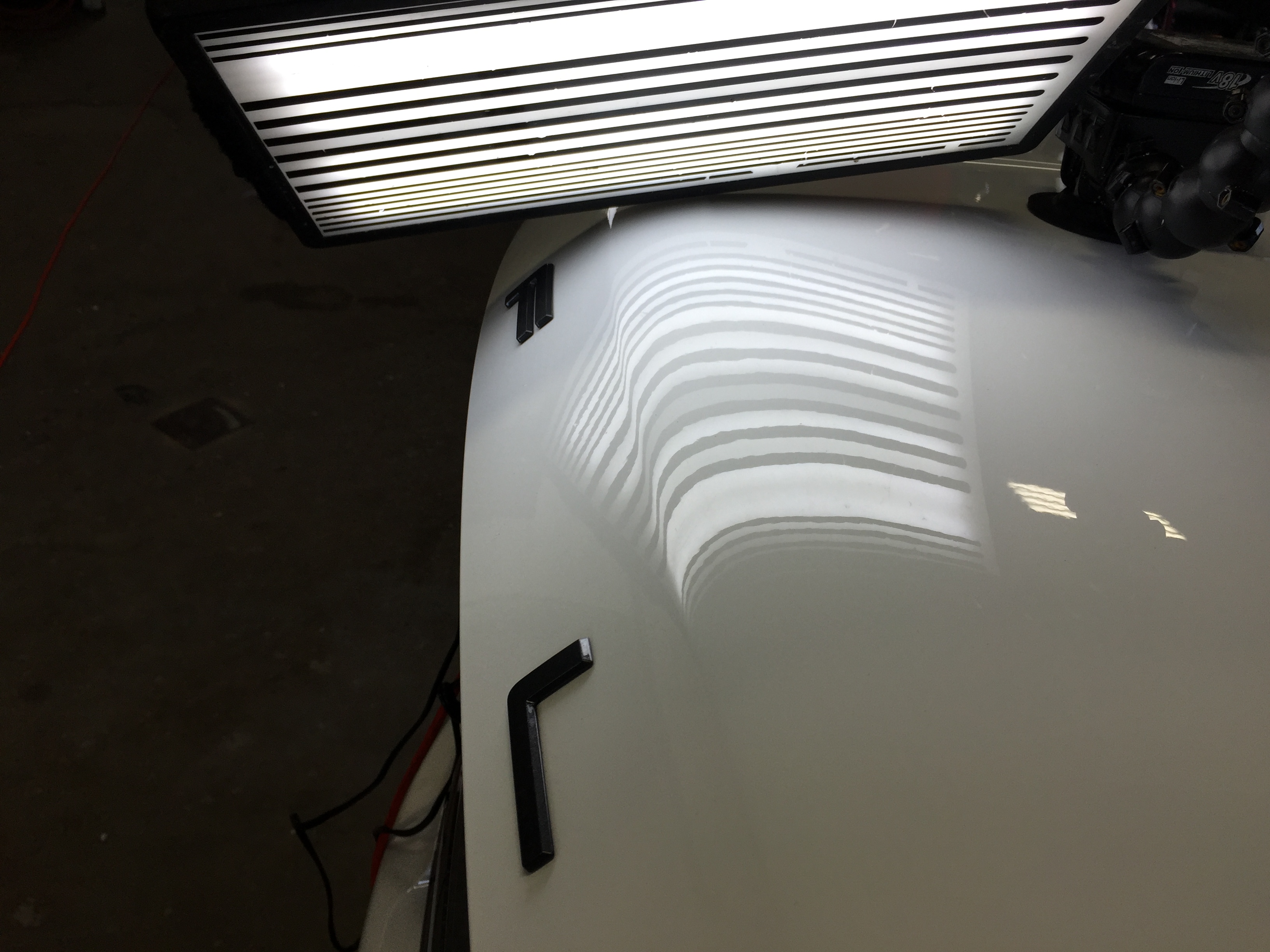 2015 Ford Flex, Paintless Dent Removal, Hood Damage, Springfield, IL. http://217dent.com