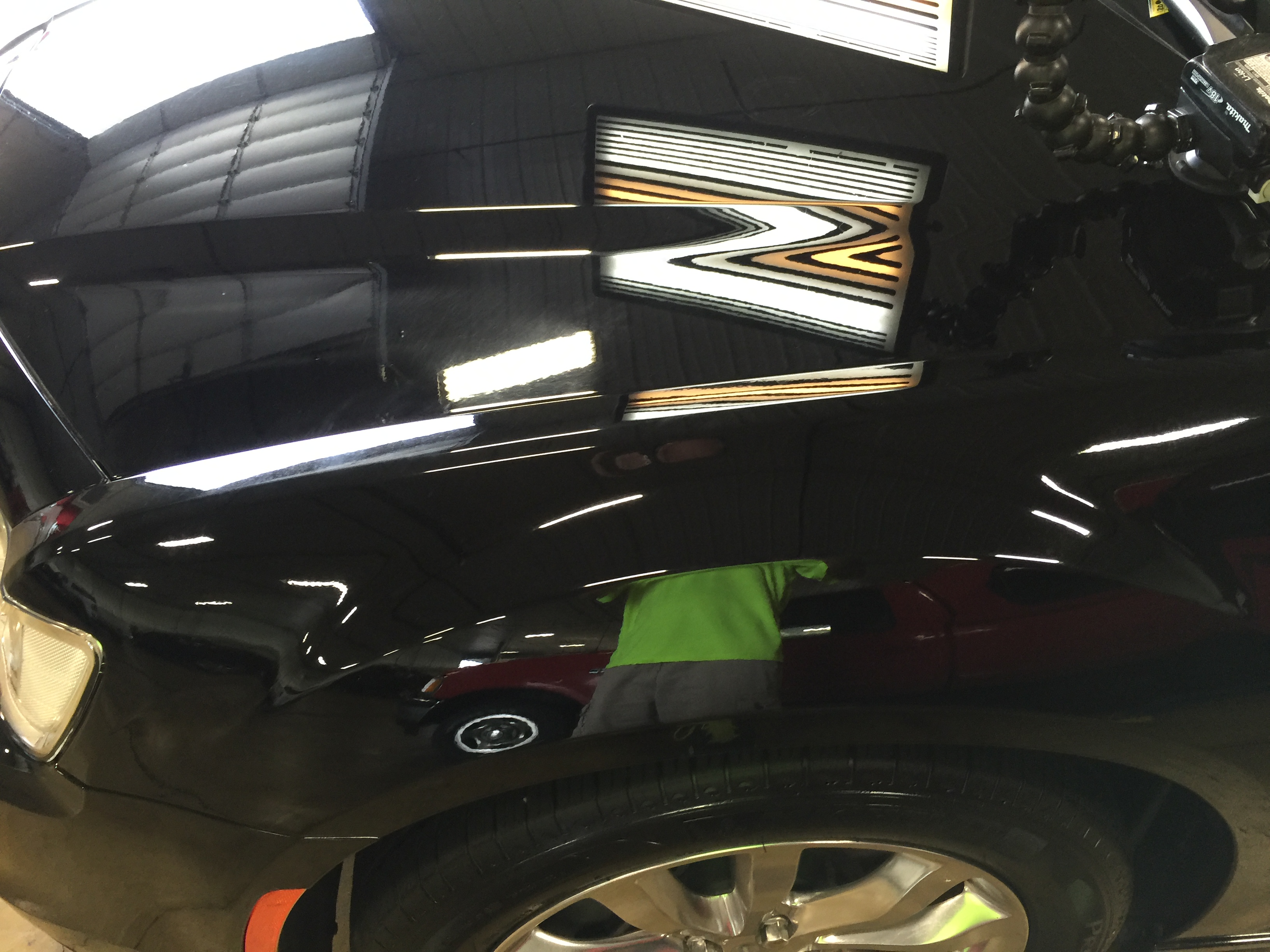 2016 Chrysler 300 C AWD Dent Repair on Aluminum Hood, hail damage, Springfield, IL. PDR http://217dent.com