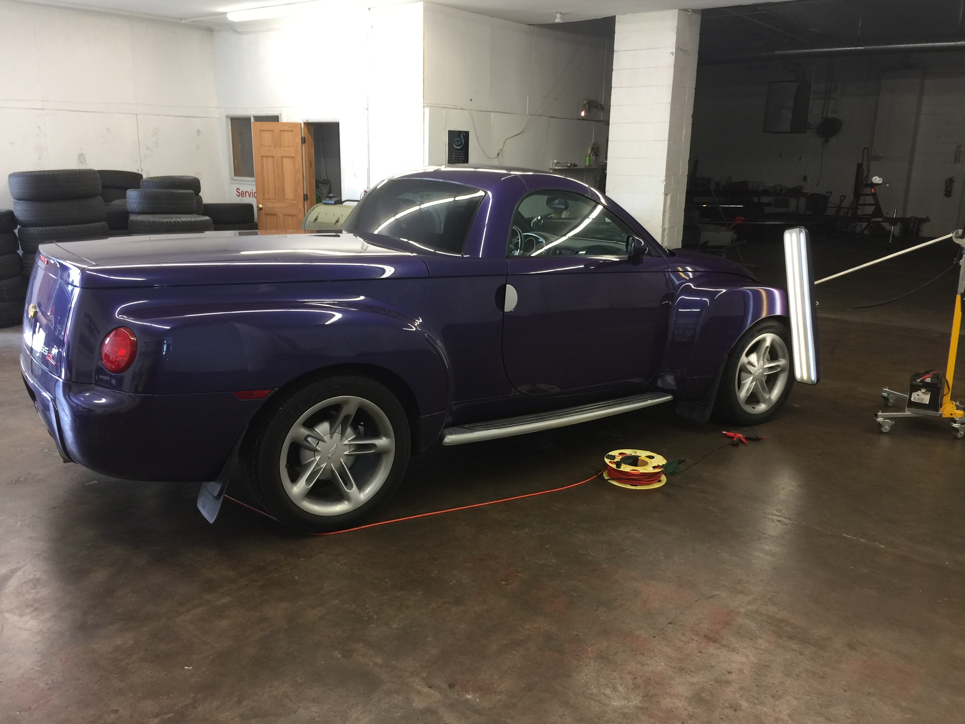 2004 Chevy SSR, Paintless Dent Removal on the passenger fender, removed by Michael Bocek out of Springfield, IL http://217dent.com