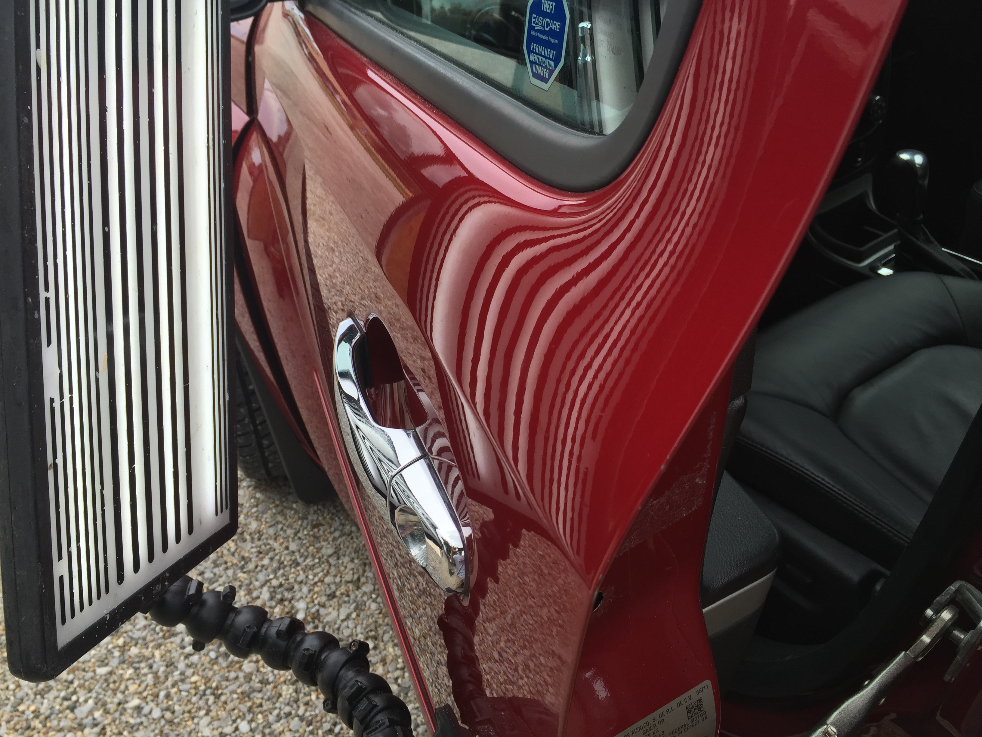 2011 Chevy HHR, Dent Removal, Pana, IL. Sharp dent in drivers door, http://217dent.com
