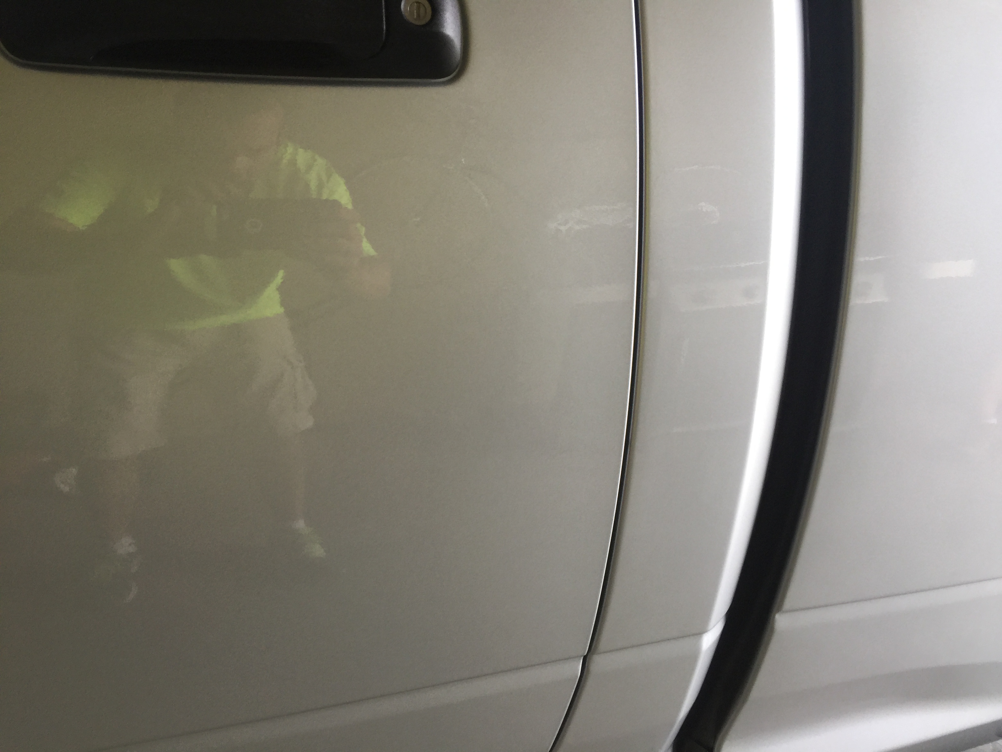 2015 Dodge Ram Dent Removal, Springfield, IL. Dent in drivers door, http://217dent.com
