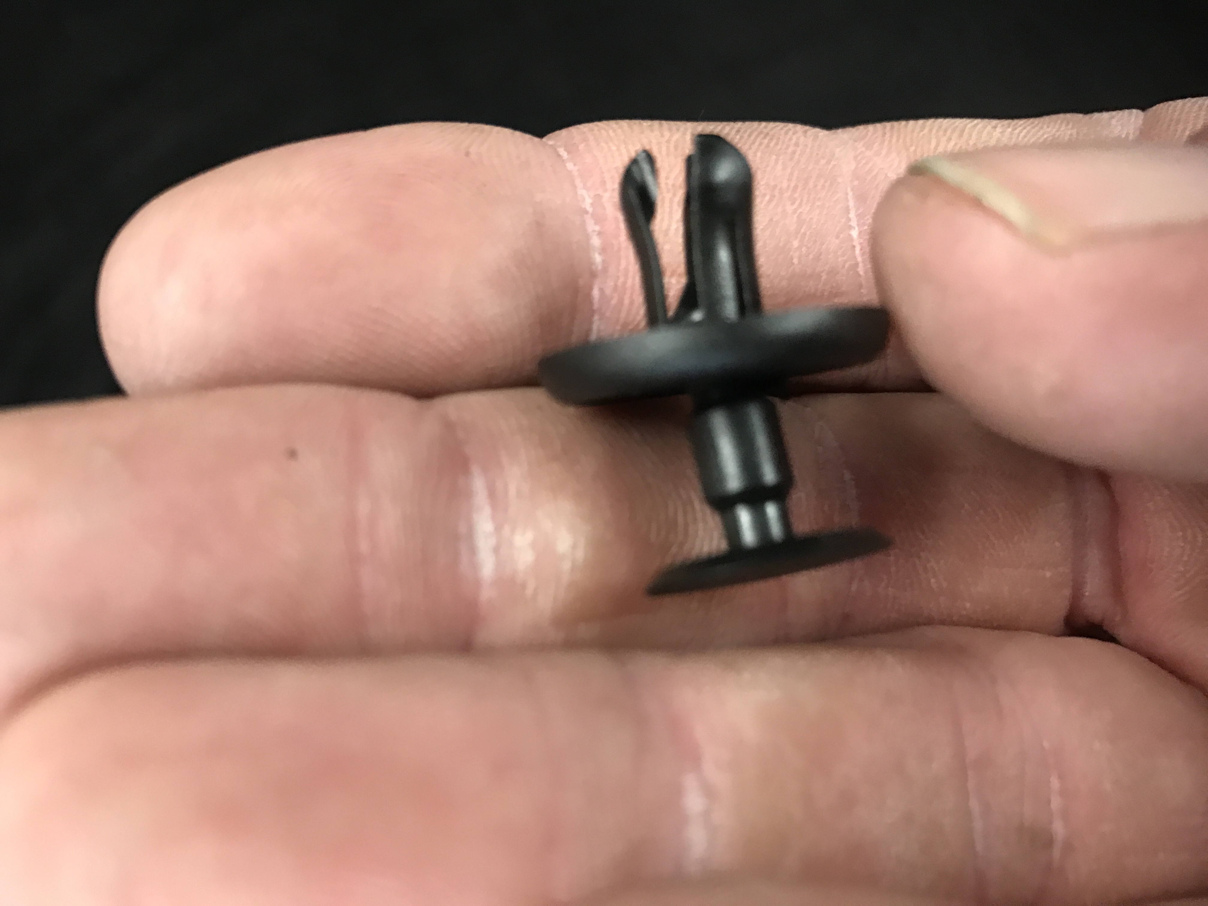 2011 Toyota Camry Interior Liner Clip, removed from the vehicle, to prepare for the dent removal process. Http://217dent.com out of Springfield, IL