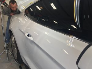 Springfield Illinois Mobile Dent Repair, http://217dent.com, 2016 Ford Mustang, Dent in Passenger Rear Quarter removed by Dent Expert Michael Bocek