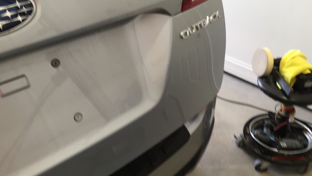 2016 Subaru Outback Rear Gate Damage Repair by Michael Bocek in Springfield IL, At Customer's home Http://217hail.com https://217dent.com