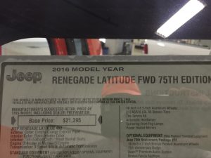 https://217dent.com 2016 Jeep Renegade Latitude Dent Repair, Hail Repair, Ding Repair, Springfield, IL. Decatur, IL. Taylorville, IL mobile dent repair