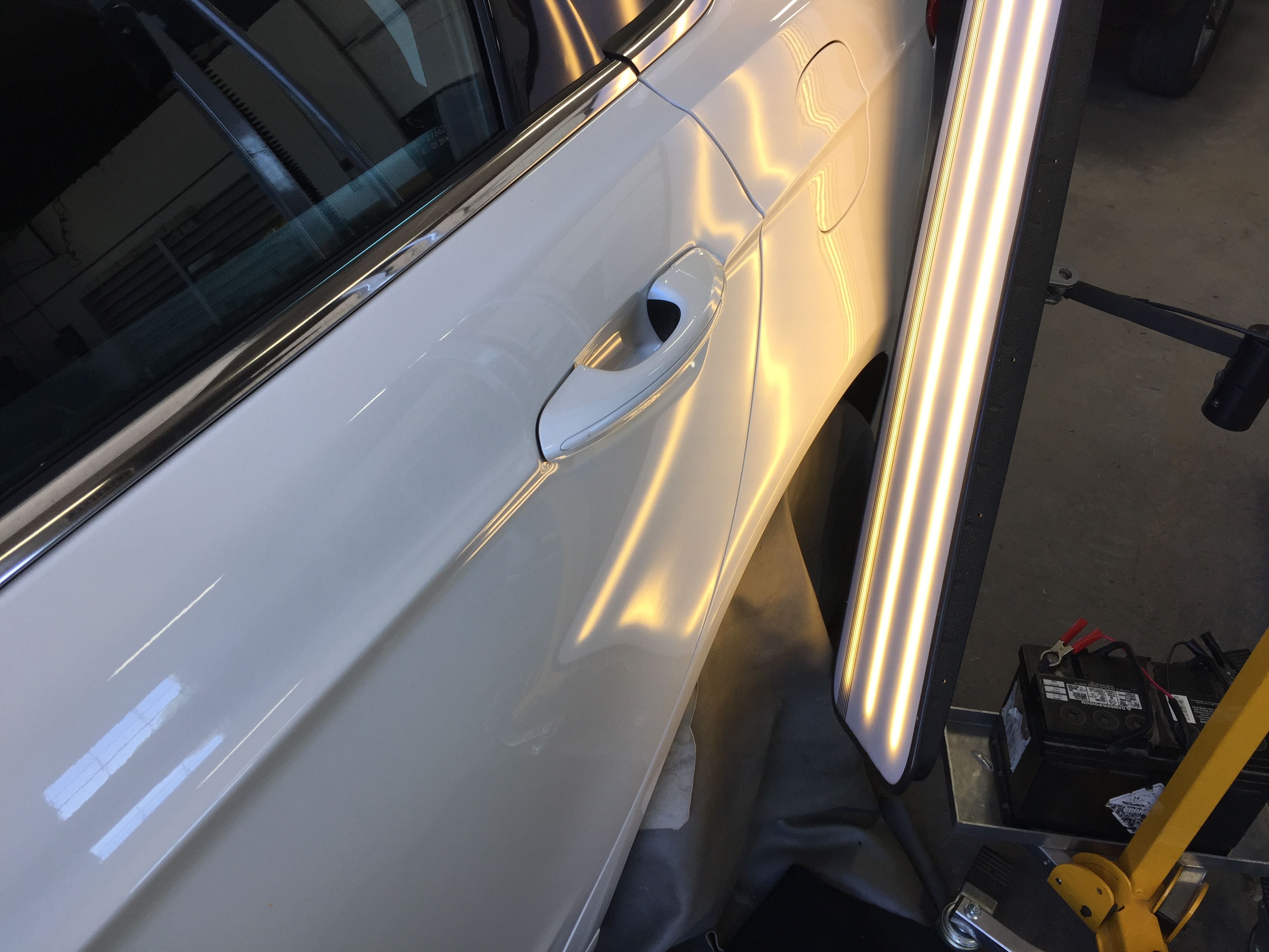 2016 Ford Fusion Dent Removal, Springfield, IL. https://217dent.com, Paintless Dent Repair Rear Quarter