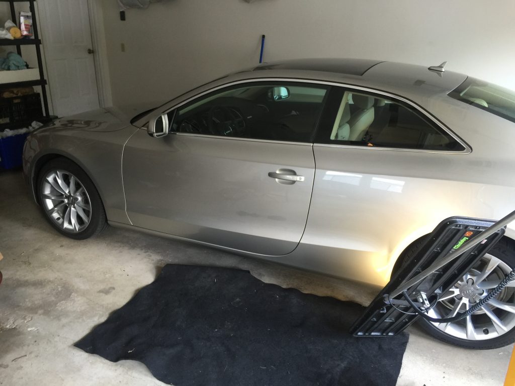 2013 Audi A5 Dent Repair on drivers rear quarter, paintless dent removal Springfield, IL http://217dent.com