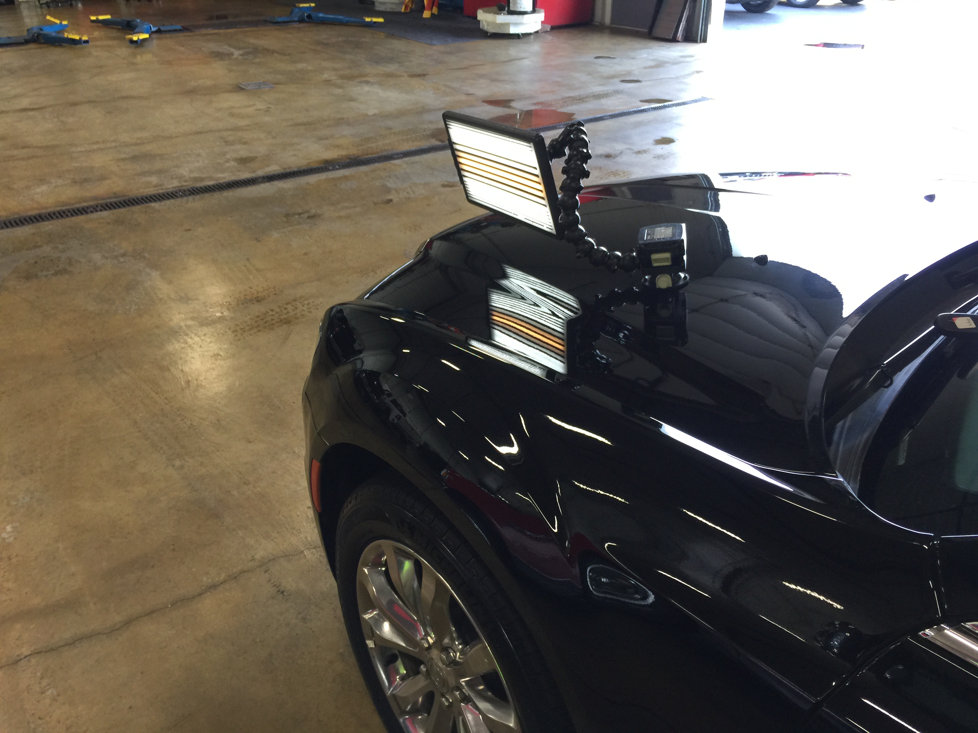 2016 Chrysler 300 C AWD Dent Repair on Aluminum Hood, hail damage, Springfield, IL. PDR http://217dent.com