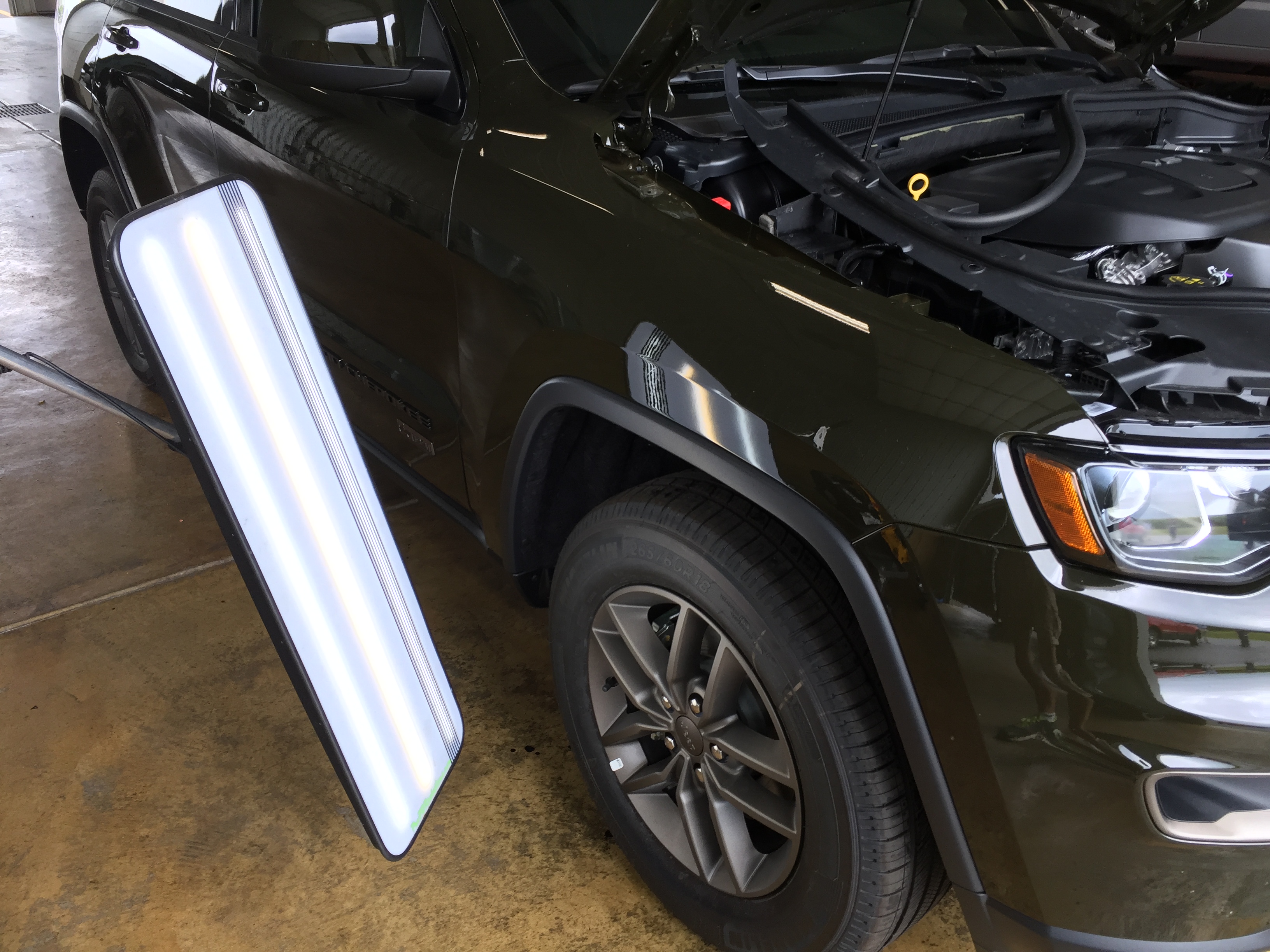 2016 Jeep Grand Cherokee Fender Dent Removed with Paintless Dent Removal, Springfield, IL, https://217dent.com