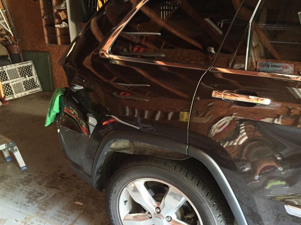 2015 Grand Cherokee Dent Removal, Springfield, IL. Major damage in rear quarter, http://217dent.com
