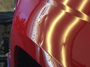 2014 Chevy Silverado Dent Removal, Sherman, IL. (near Springfield, IL). Dent in drivers' side fender, http://217dent.com