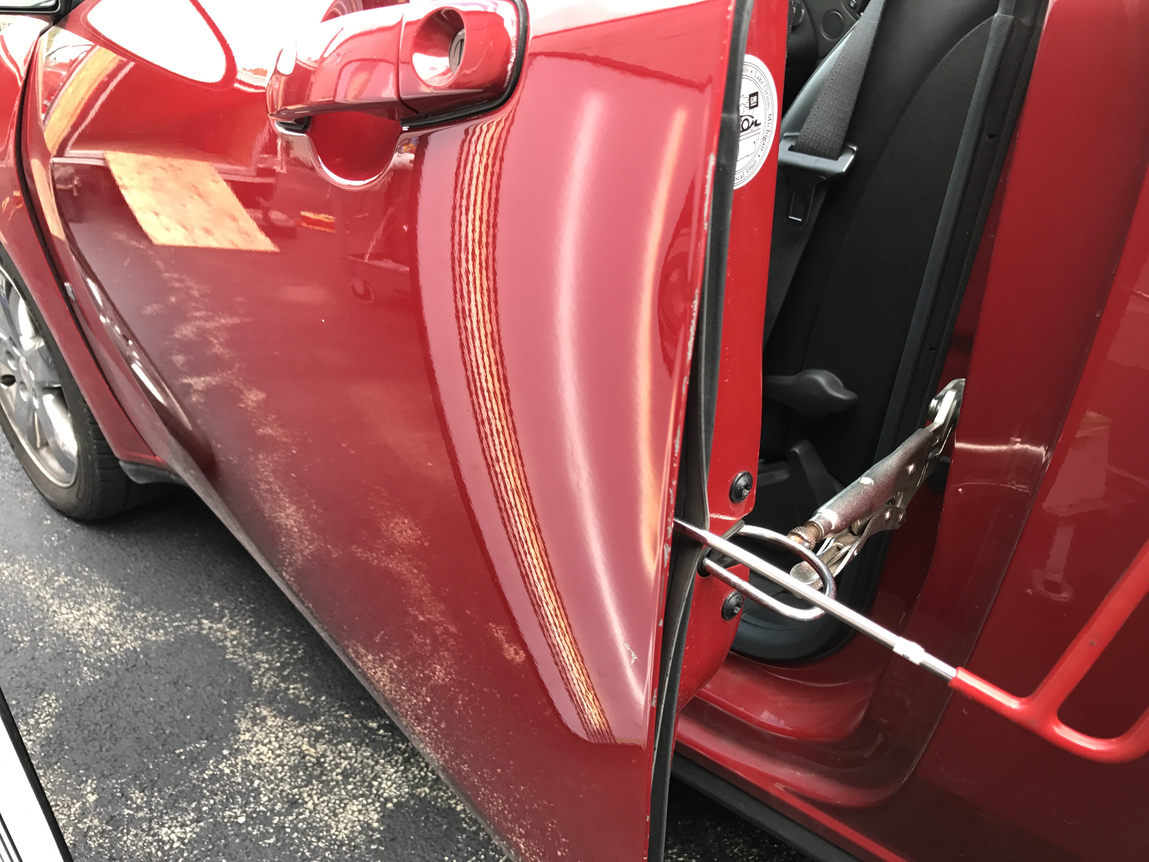 2007 G-6 Dent removal on drivers door and door edge dent repair. https://217dent.com